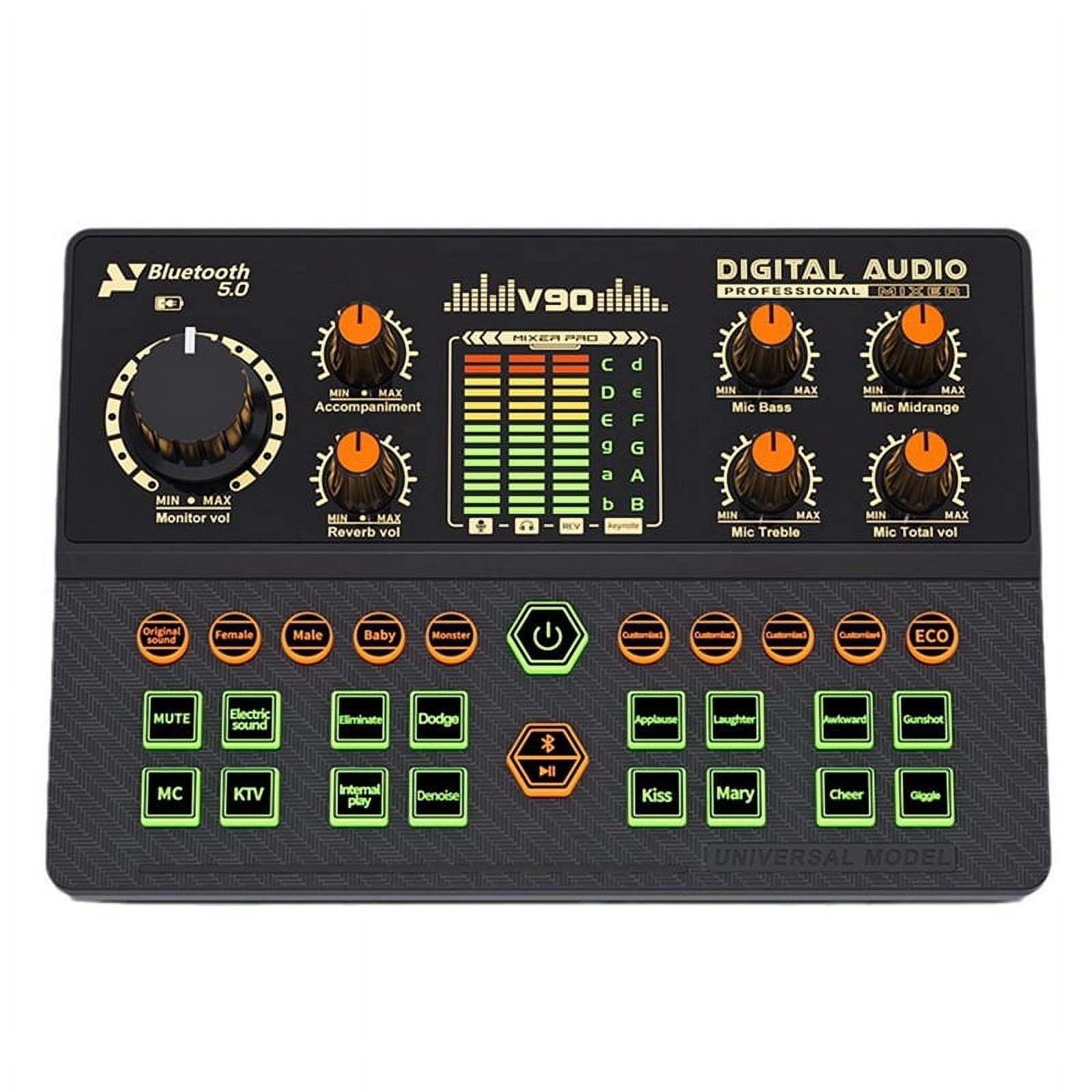 Trjgtas F998 Live Sound Card Audio Mixer Podcast, Voice Changer