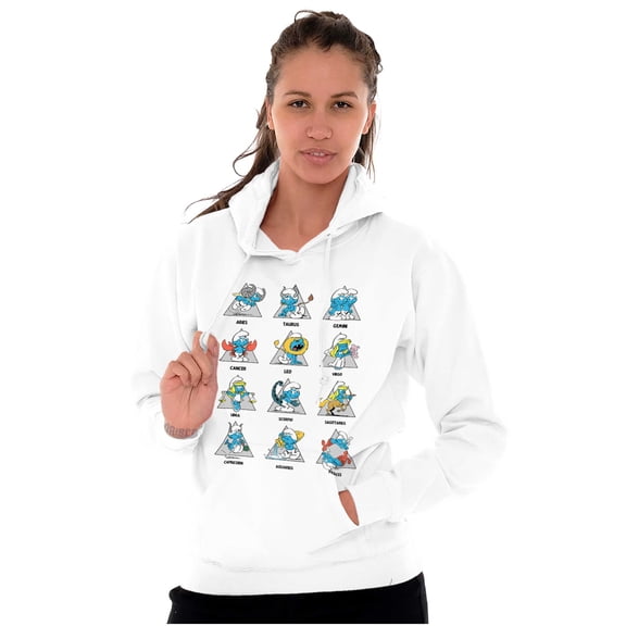 Smurfs Astrology Cartoon Zodiac Signs Hoodie Sweatshirt Women Men Brisco Brands M