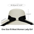 thumbnail image 1 of Sombrero de paja para playa para mujer, protección UV UPF50, ala plegable para viajes, sombrero de verano con cordón, 1 of 2