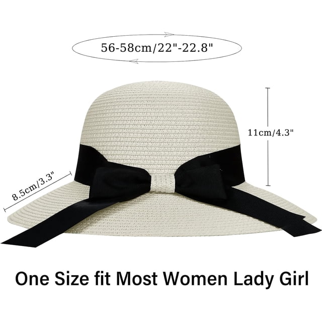 Sombrero de paja para playa para mujer, protección UV UPF50, ala plegable para viajes, sombrero de verano con cordón