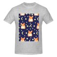 thumbnail image 4 of Bingfone Corgi Lying With Moons And Stars Men'S Loose Fit Short-Sleeve Pocket T-Shirt, 4 of 7