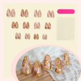 thumbnail image 3 of HPYFOI Uñas postizas adhesivas Almond Gold Floral, 24 piezas, 3 of 6
