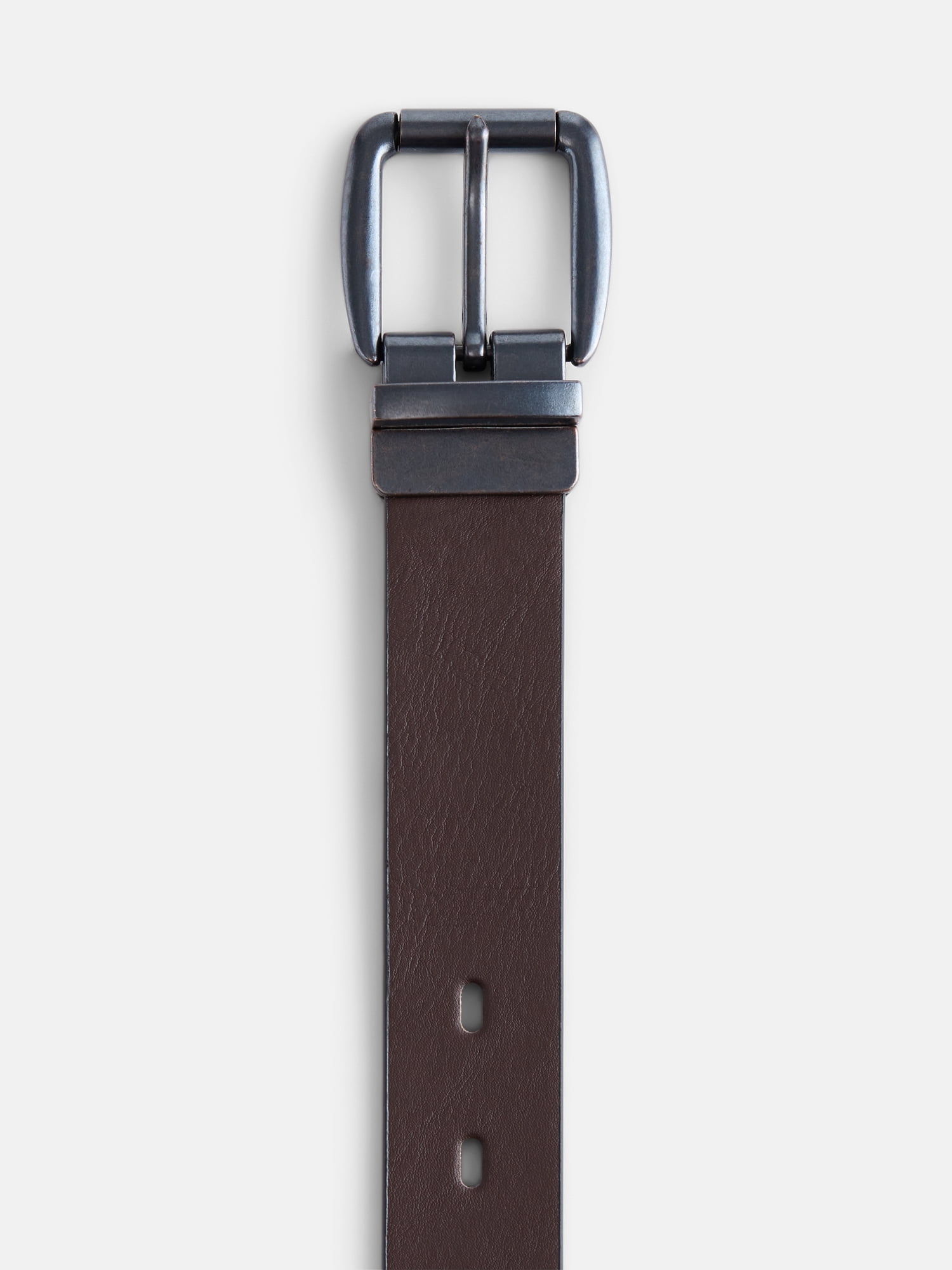 Wonder Nation Boys Black to Brown Reversible Belt with Gunmetal Buckle, Sizes S-L