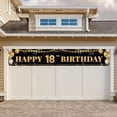 thumbnail image 6 of Large Happy 16-60th Birthday Decoration Banner, Black and Gold Happy Birthday Banner Sign, Birthday Party Decorations Supplies, 6 of 10
