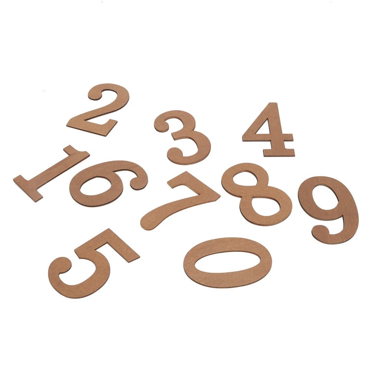 Wood Numbers for Crafts, Composite Wood Wooden Numbers 2.9 X 1.9in for  House Number Stickers