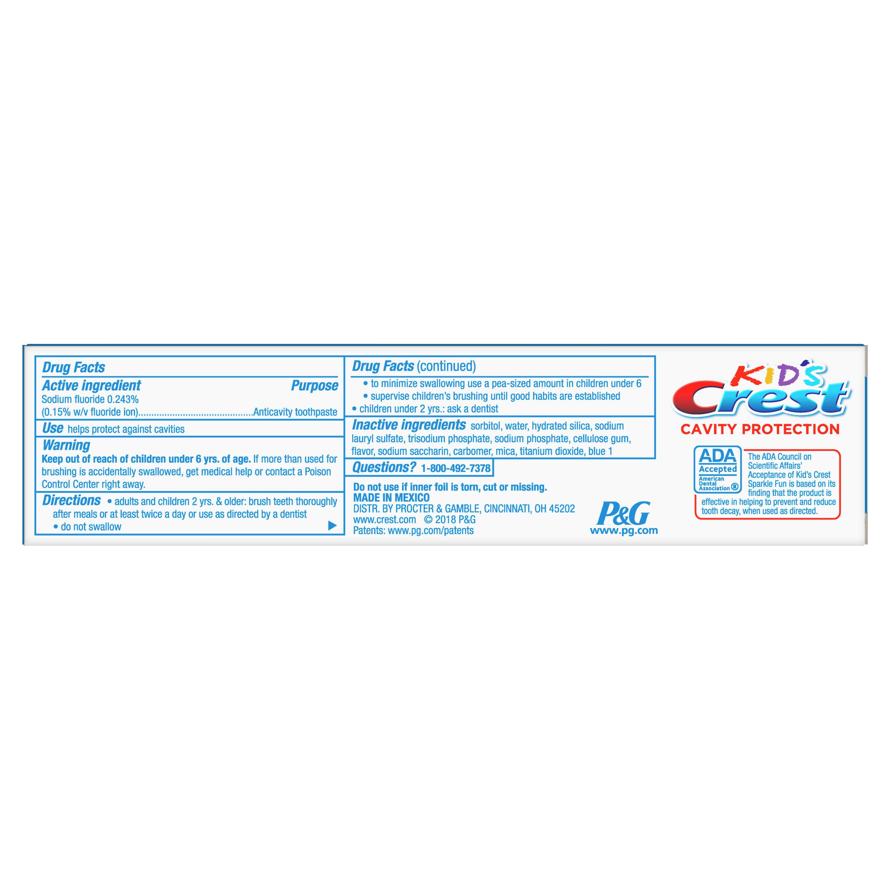 Crest Kid's Cavity Protection Toothpaste, Sparkle Fun, 2.2 oz - image 2 of 7