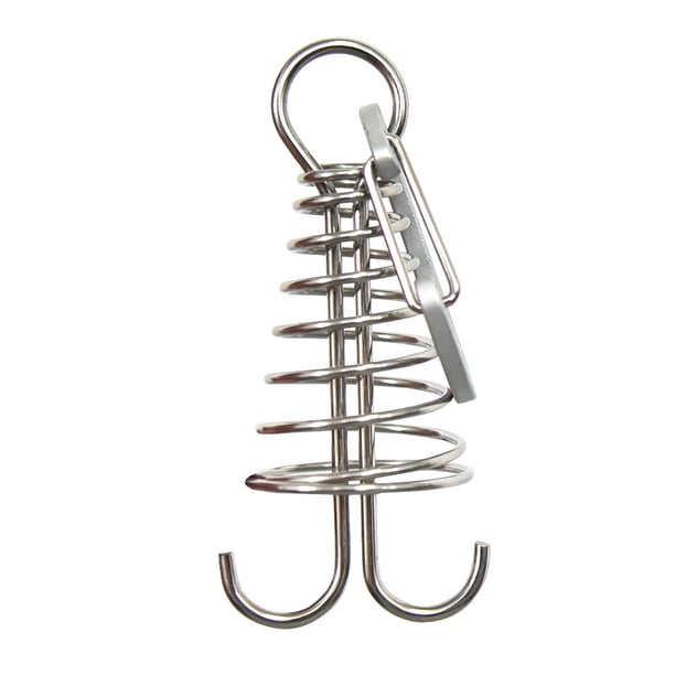 Greeniant Clavijas de anclaje para cubierta de 20 piezas con Clips de mosquetón, clavos para tienda a prueba de viento, accesorios para toldo, Escalada Plata (tipo gancho)