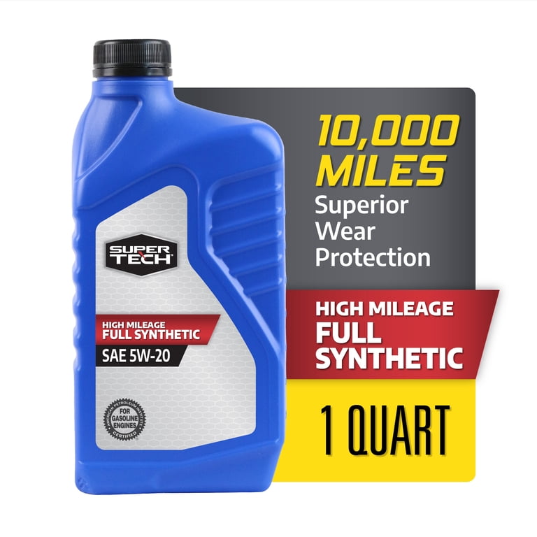 Super Tech High Mileage Full Synthetic SAE 5W-20 Motor Oil 1 Quart