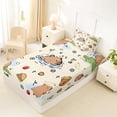 thumbnail image 4 of Erosebridal Brown Cartoon Capybaras Twin Sheet Sets,Funny Mouse Rodent Bedding For Capybara Lovers 3 Pieces, 4 of 6