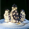 thumbnail image 3 of Christmas Decorations, 3 Pack Metal Penguin Christmas Stakes with LED Lights Battery Operated, Christmas Decorations Outdoor Yard, Vintage Christmas Ornaments for Indoor Outdoor Home Yard, 3 of 4
