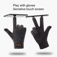 thumbnail image 3 of Grandest Birch 5 Pairs Faux Leather Logo 3D Jacquard Ribbed Cuffs Thickened Fleece Lining Men Gloves Autumn Winter Knitted Gloves Black, 3 of 7