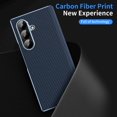 thumbnail image 2 of Dteck PU Leather Case for Samsung Galaxy Z Fold 7, Luxury Carbon Fiber Texture Plating Flip Cover Slim Hard Back Anti-Scratch Case, Blue, 2 of 7