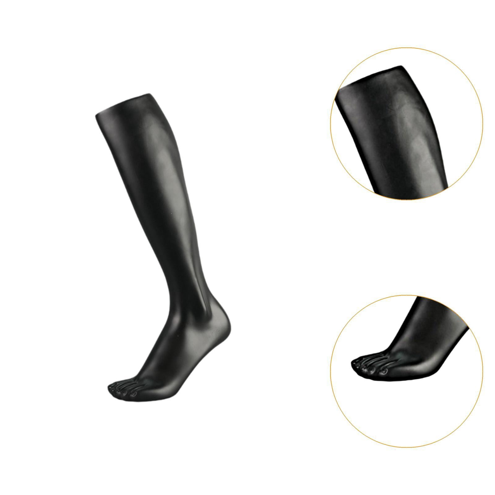 figatia Mannequin Foot Sock Model Foot Forms Photography Shoe Model Display Mannequin Leg Men for Hosiery Socks Sandals Jewelry Malls Black