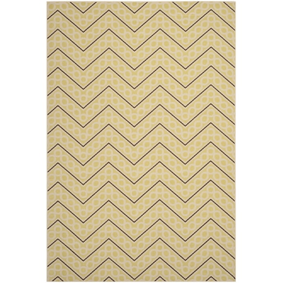 Safavieh Hampton Yvonne Chevron Indoor/Outdoor Area Rug, Green/Ivory, 6'7" x 9'6"
