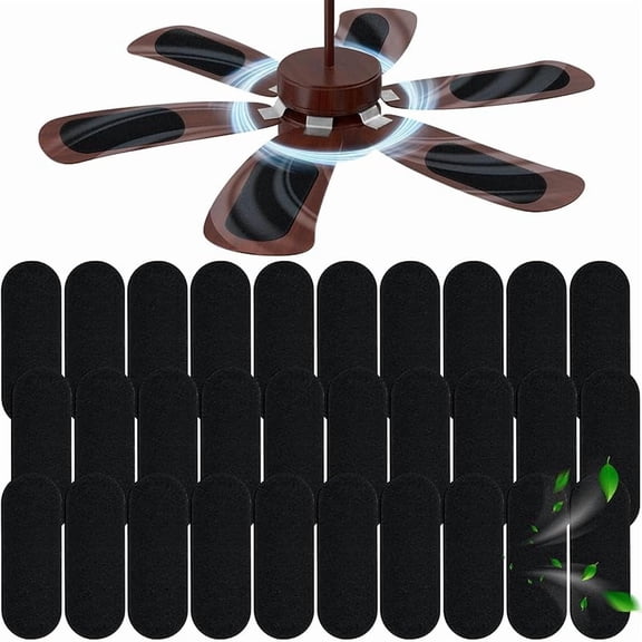 20 Pcs Ceiling Fan Filters for Blades, Activated Coconut Shell Carbon Fan Filters for Ceiling Fan Blades, Easy-Stick Adhesive, Air Purifiers for Home & Office, Unscented, Traps Household Contaminants