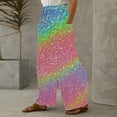 thumbnail image 4 of xjwjuw Womens Casual Sparkly Sequin Pants High Waisted Wide Leg Palazzo Bell Bottom Dance Trousers Loose Pull On Comfy 70s Magic Glitter Disco Party Long Maxi Pants, 4 of 5