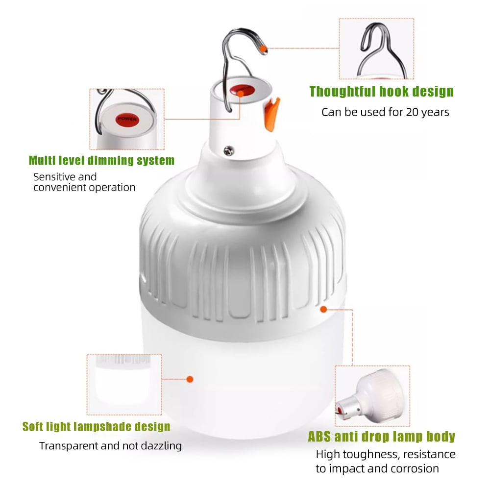 Rechargeable Light Bulbs, Battery Operated Light Bulb LED Emergency Lightbulbs Warm Dimmable Emergency Lamp for Wall Wireless Sconce, Power Outage, Home, Porch