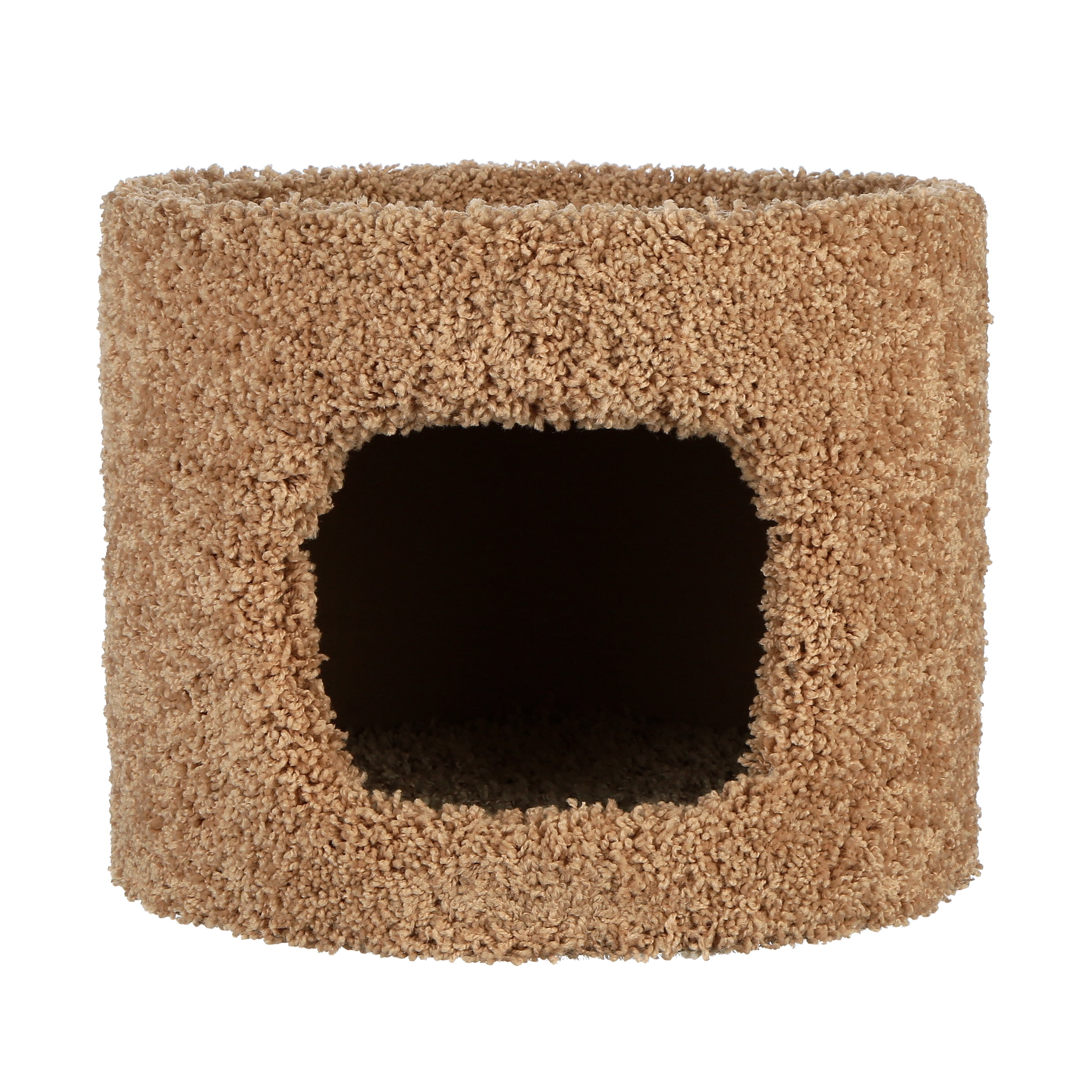 Classy Kitty Carpeted 1-Level 10.5" Cat Tree with Scratching Post, Beige
