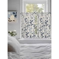 thumbnail image 3 of Blue Botanical Living Room Curtains 2 Panel, Rustic Country Spring Floral Summer Leaf Cafe Window Treatment, Farmhouse Bedroom Bathroom Kitchen Curtains Drapes 104"x45", 3 of 6