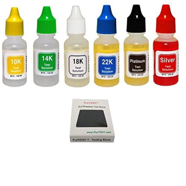 JSP Acid Test Kit Gold 10K 14K 18K 22K Silver Platinum Testing Stone Jewelers Tool Walmart