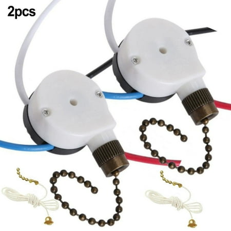 

2Pcs ZE-208S 3 Speed 4 Wire Ceiling Fan Pull Chain Switchs Replacement ZE-268S1