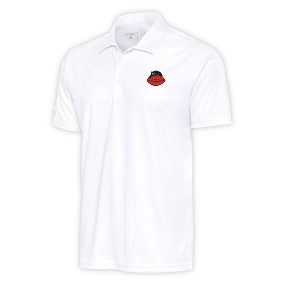 Men's Antigua White Chicago Bears Team Logo Throwback Tribute Polo