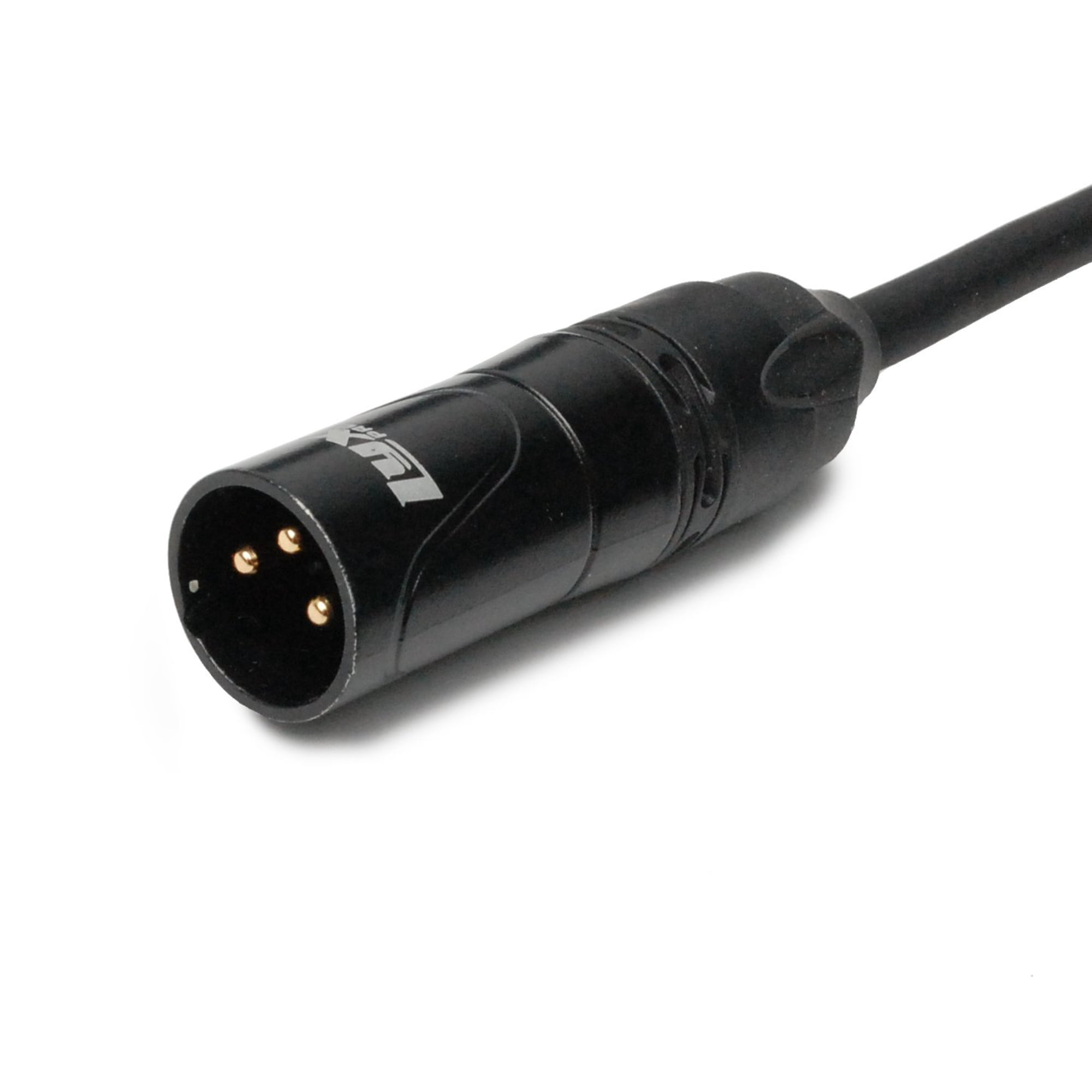 LyxPro 10-Foot XLR Cable, Male to 1/4" TRS Star Quad Microphone Cable, Black