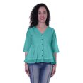 thumbnail image 5 of Moomaya Womens Cotton Peplum Top V-Neck Cotton Tunic Ethnic Blouse, 5 of 7