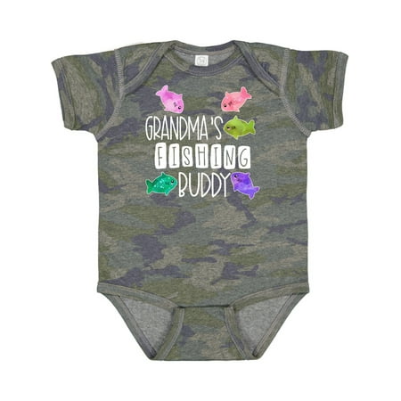 

Inktastic Grandma s Fishing Buddy with Colorful Fish Gift Baby Boy or Baby Girl Bodysuit
