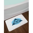 thumbnail image 2 of Inhale Exhale Bath Mat, Spa Yoga in Triangle with Tree of Life Tranquil Graphic, Plush Bathroom Decor Mat with Non Slip Backing, 29.5" X 17.5", Night Blue and White, by Ambesonne, 2 of 2