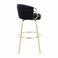 thumbnail image 4 of Claire Contemporary Glam Barstool In Black Metal And Cream Velvet With Gold Metal Footrest - Set Of 2, 4 of 9