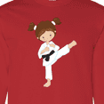 thumbnail image 4 of Inktastic Karate Girl, Cute Girl, Brown Hair, Black Belt Long Sleeve T-Shirt, 4 of 5