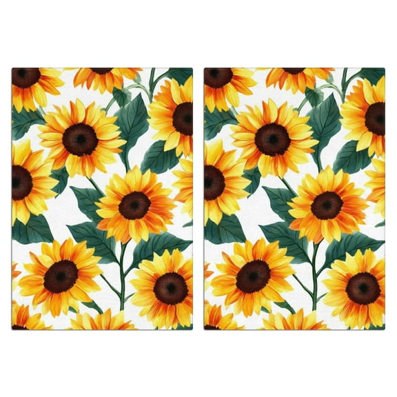 2 Pcs Funny Kitchen Towels,Sunflower Pattern Microfiber Dish Towels,Kitchen Tea Towels,Kitchen Towel Set (18" X 26")