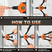 TACKLIFE Hand Tool Rivet Nut Tool ,11 Rivet Setter Kit with 6 Metric & SAE Mandrels, 60pcs Rivet Nuts