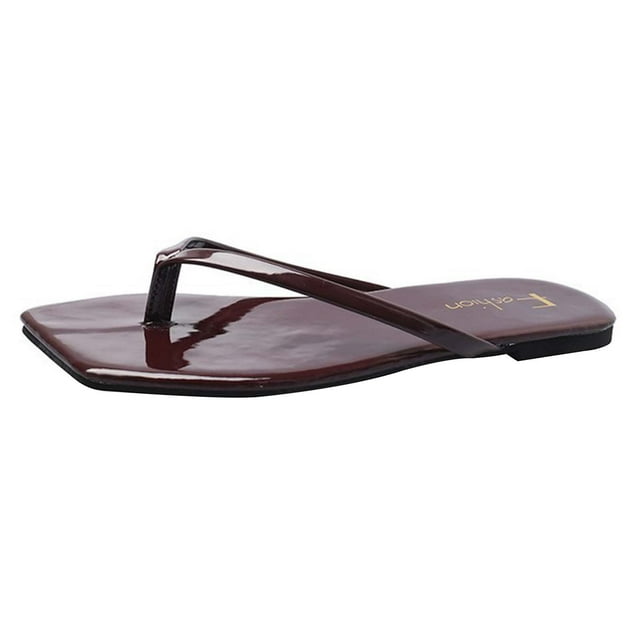 Amzcrzy Zapatos de mujer,Zapatos de mujer,Zapatillas de mujer, Chanclas casuales multicolores planas cuadradas de color liso para mujer de moda de verano Sandalias Mujer Zapatillas De Casa