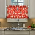 thumbnail image 2 of Yayeee Kitchen Curtains Tier Pair Light Filtering 27"x36" Rod Pocket Short Cafe Window Panel, Red Christmas Ornaments Pattern, 2 of 7