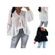 thumbnail image 4 of Txlixc Blusa de manga larga femenina con encaje, cinta de borla y patrón de punto Txlixc moda, 4 of 5