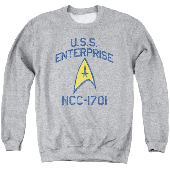 Star Trek Collegiate Arch Adult Crewneck Sweatshirt Athletic Heather