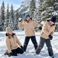thumbnail image 6 of NEIKU Boys Winter Jacket Waterproof Fleece Lined Hooded Winter Puffy Cotton Coat Outdoor Jacket Khaki 6-7Y, 6 of 6
