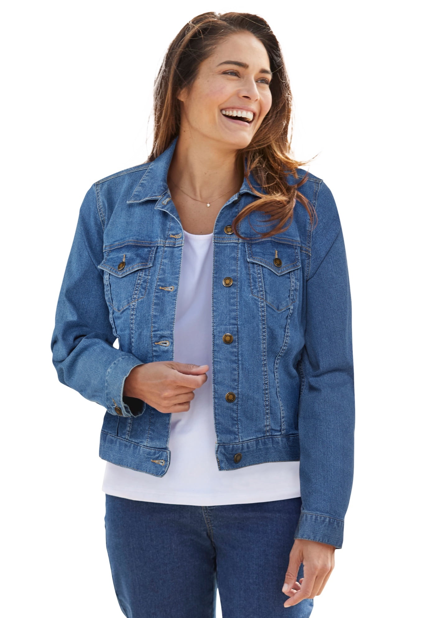 Plus Size Stretch Denim Jacket - 20 
