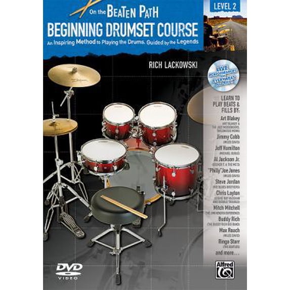 Pre-Owned On the Beaten Path -- Beginning Drumset Course, Level 2: An Inspiring Method to Playing the Drums, Guided by the Legends, Book, CD, & DVD [With CD/DVD (Paperback) 0739080938 9780739080931