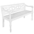 thumbnail image 1 of vidaXL Batavia Bench 136 cm Solid Mahogany Wood White, 1 of 4