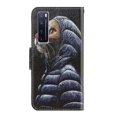 thumbnail image 3 of Para Huawei Nova 7 Pro Funda de cuero con tapa horizontal con dibujo coloreado con soporte, ranura para tarjeta y billetera (gato de chaqueta de plumón), 3 of 5