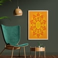 thumbnail image 2 of Mandala Wall Art with Frame, Circular Chinese Motifs Repeating Pattern Traditional Art, Printed Fabric Poster for Bathroom Living Room Dorms, 23" x 35", Orange Yellow, by Ambesonne, 2 of 2