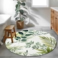thumbnail image 3 of Round Rug 4Ft Washable Non-Slip, Green Leaves Circle Area Rugs for Living Room Bedroom, Summer Botanical Farmhouse Watercolor Leaf Indoor Floor Mats Carpet Runner for Home Decor Aesthetic, 3 of 8