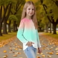 thumbnail image 4 of XADYUY Girls Long Sleeve T Shirts Size 6-7 Casual Tie Dye Crewneck Shirts for Girls Fall Basic Girls Tops Trendy Blouses for Girls 5-6 Years,White, 4 of 6