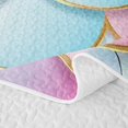 thumbnail image 5 of Manfei Mermaid Scale Twin Quilt Set, Dreamy Ocean Princess Twin Coverlet Set, Blue Pink, 2-Piece, 1 Bedspread and 1 Pillowcase, 5 of 7
