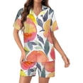 thumbnail image 1 of PRIYAL Ensemble de Pyjama Aquarelle Pêches pour Femmes, Shorts, Deux Pièces, Manches Courtes, 1 of 6