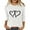 White, variant on YUGYXL Fall Sweaters for Women Ribbed Knit Fashion Heart Print 3/4 Sleeve Casual Winter Clothes Pullover Tops Wine XL