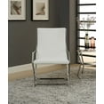 thumbnail image 3 of Chaise d'appoint et coussin Rafael d'ACME en polyuréthane blanc et acier inoxydable, 3 of 3